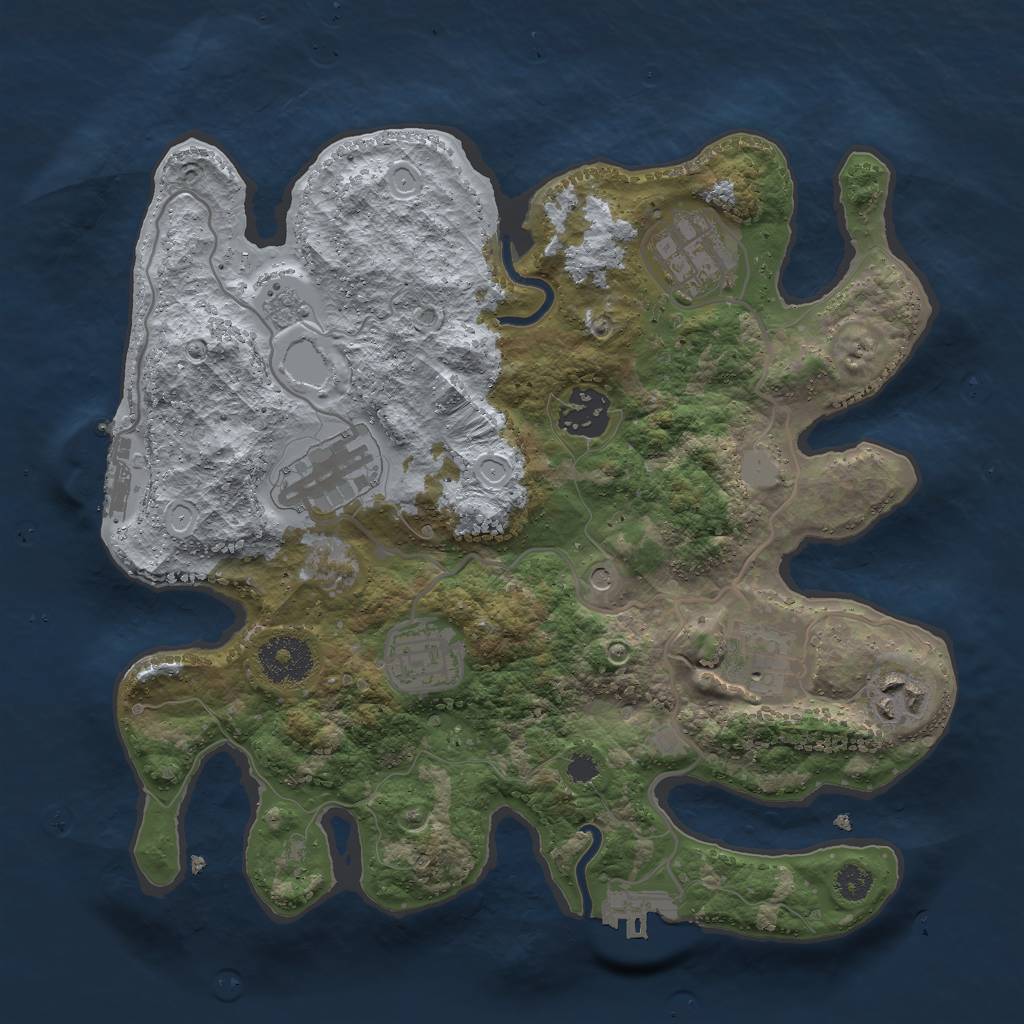 Rust Map: Procedural Map, Size: 3000, Seed: 1108802529, 15 Monuments