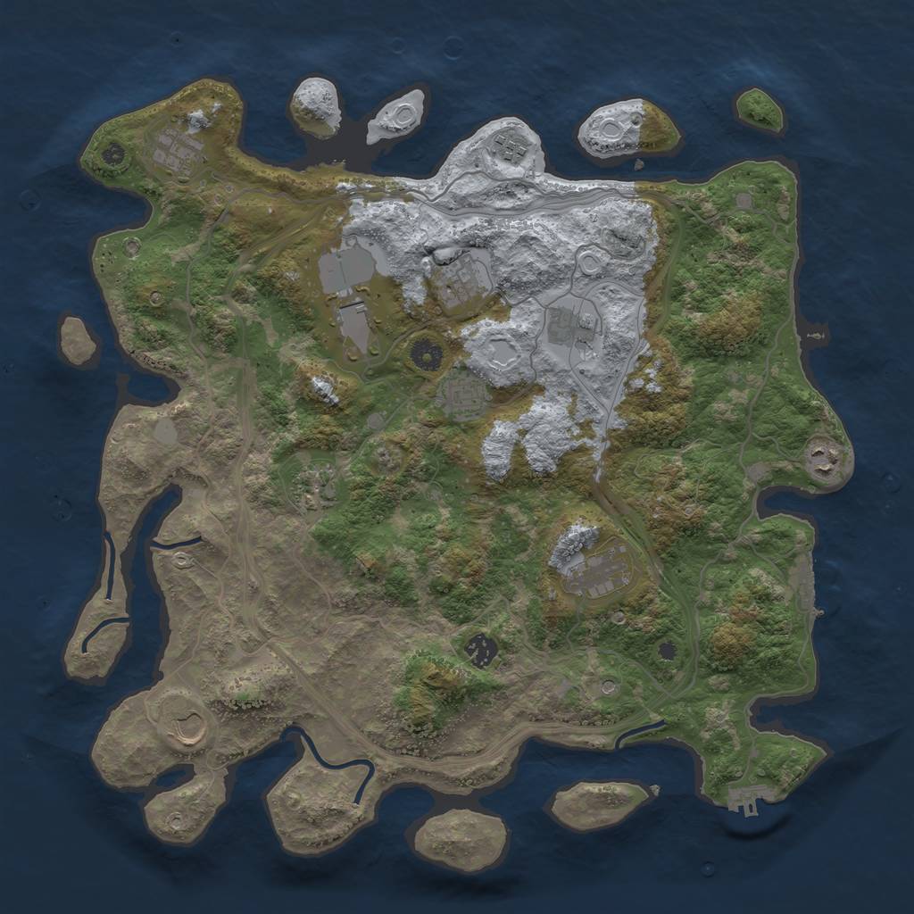 Rust Map: Procedural Map, Size: 4250, Seed: 1739029009, 19 Monuments