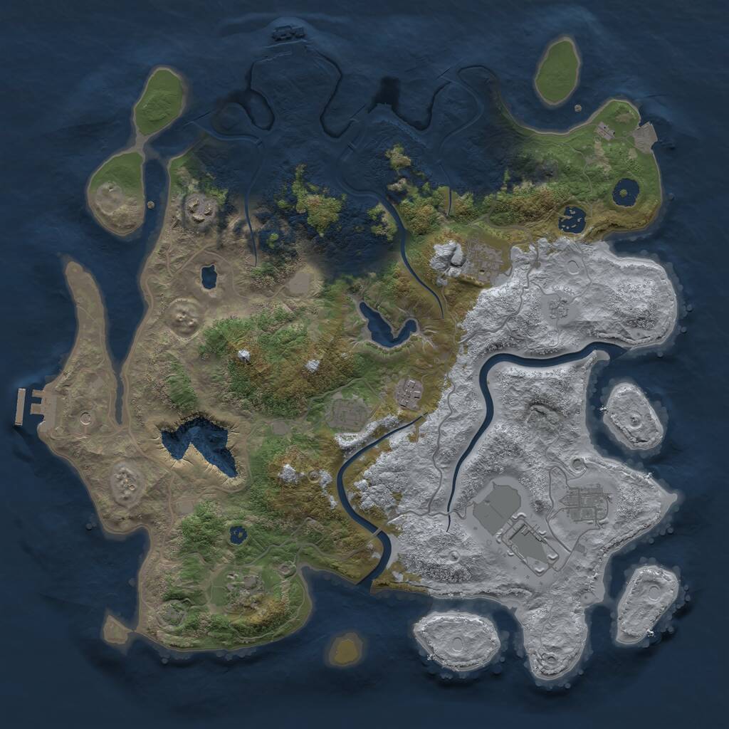 Rust Map: Procedural Map, Size: 4000, Seed: 1120915, 14 Monuments