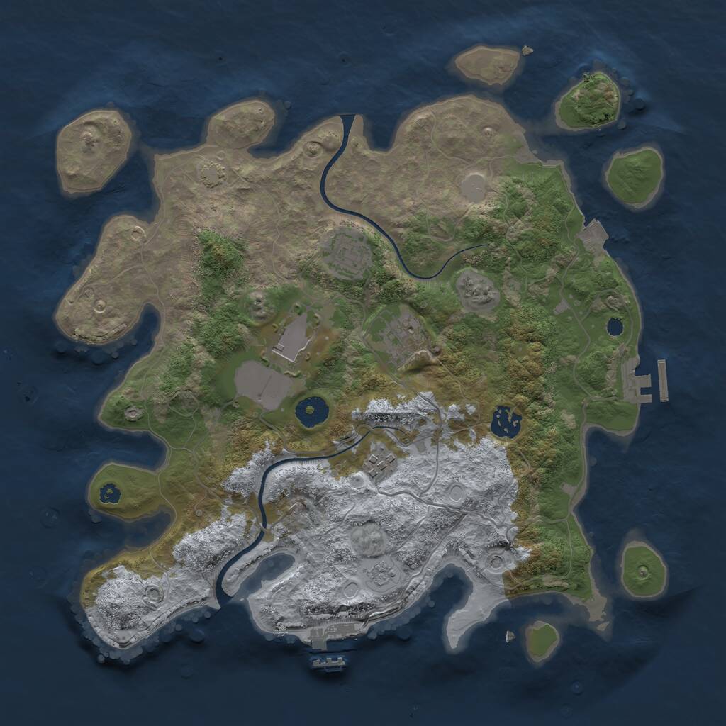 Rust Map: Procedural Map, Size: 3500, Seed: 1516219976, 11 Monuments