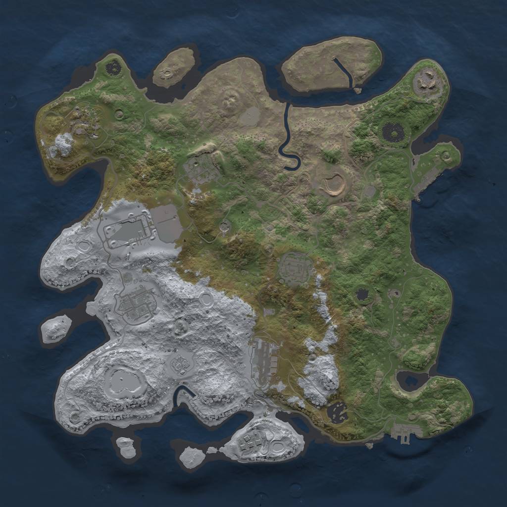 Rust Map: Procedural Map, Size: 3500, Seed: 162647664, 19 Monuments