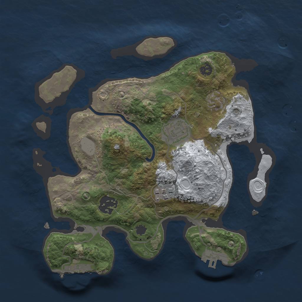 Rust Map: Procedural Map, Size: 2500, Seed: 763294238, 10 Monuments