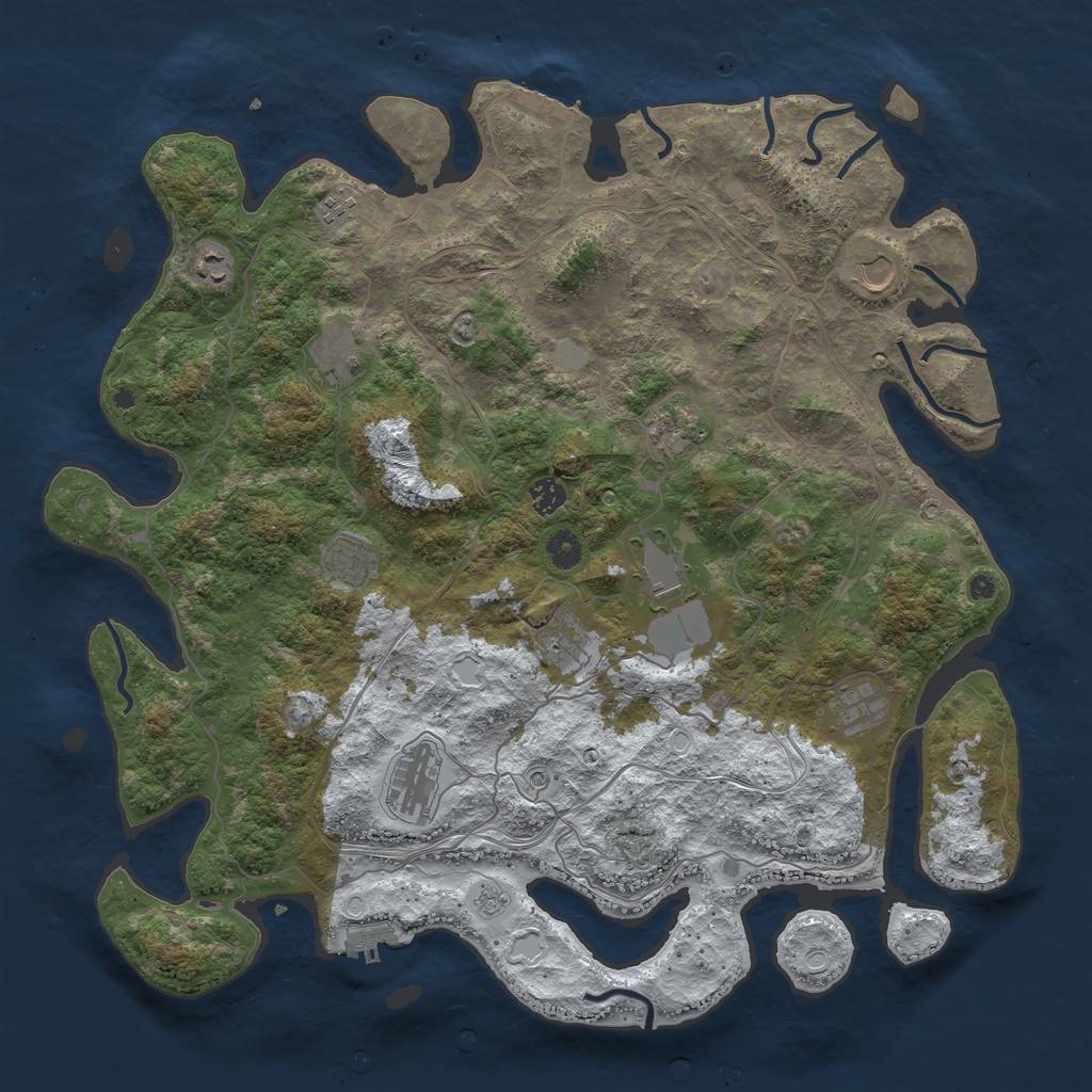 Rust Map: Procedural Map, Size: 4500, Seed: 6113298, 20 Monuments