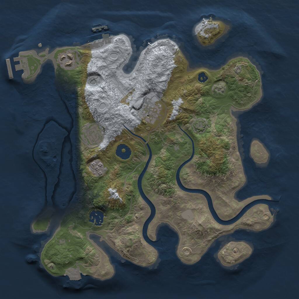 Rust Map: Procedural Map, Size: 3000, Seed: 49059120, 10 Monuments