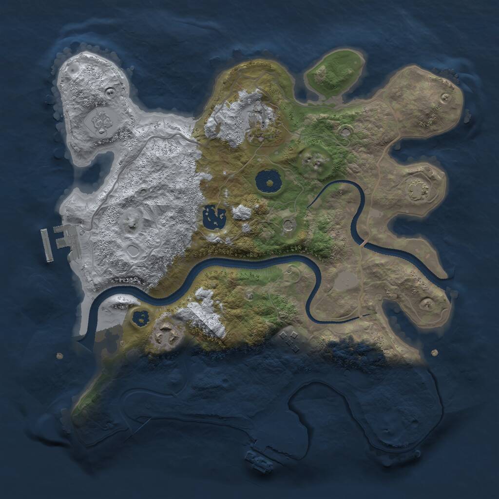 Rust Map: Procedural Map, Size: 3000, Seed: 58222, 10 Monuments