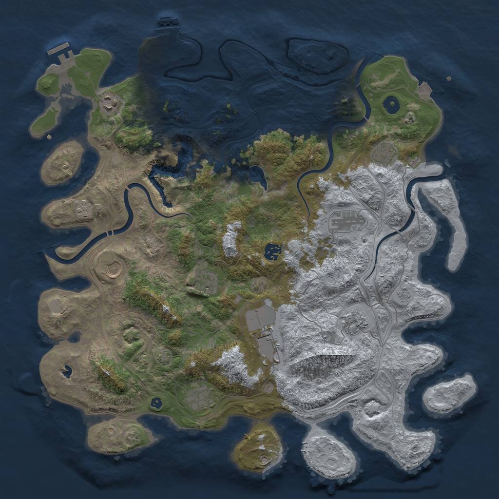Rust Map: Procedural Map, Size: 4400, Seed: 5588876, 16 Monuments