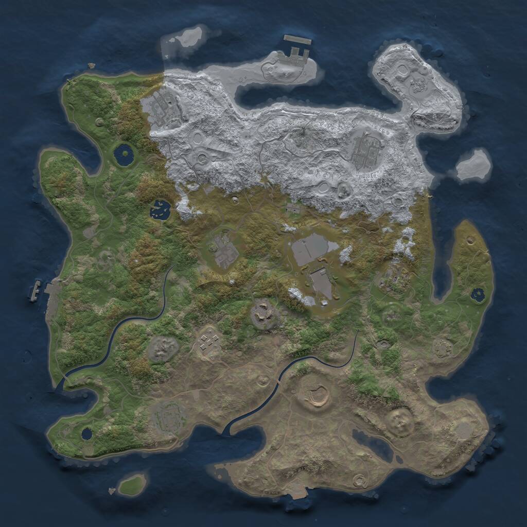 Rust Map: Procedural Map, Size: 3850, Seed: 1522885424, 16 Monuments