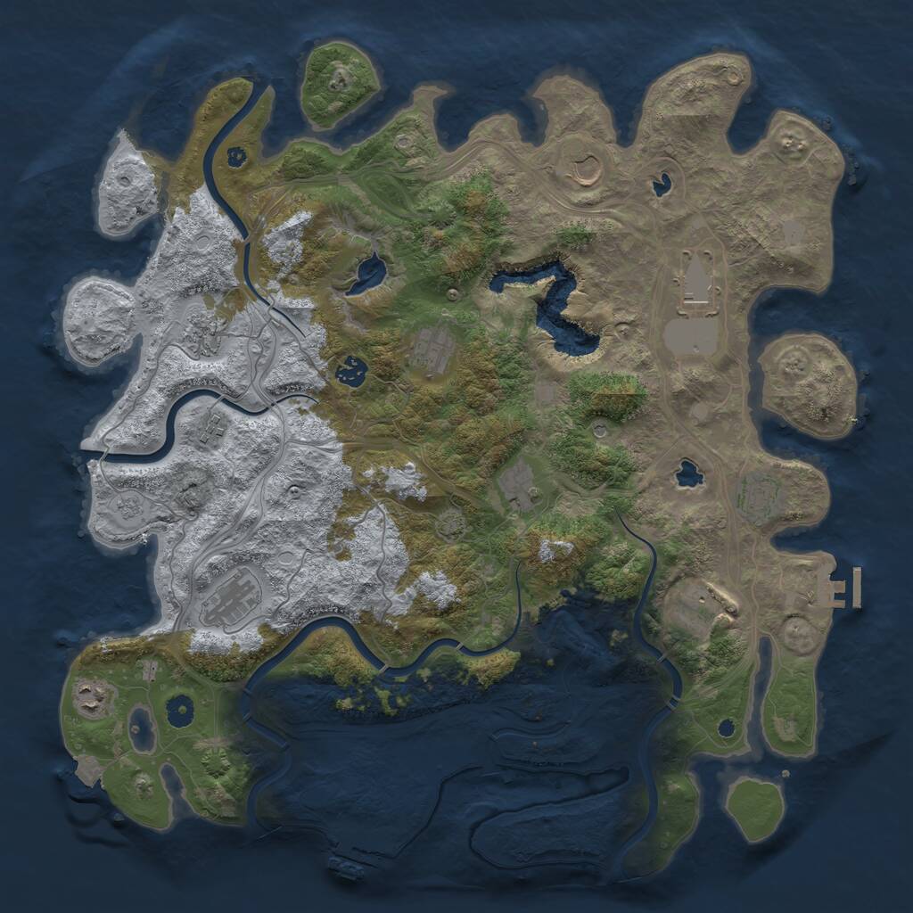 Rust Map: Procedural Map, Size: 4500, Seed: 1494792917, 17 Monuments