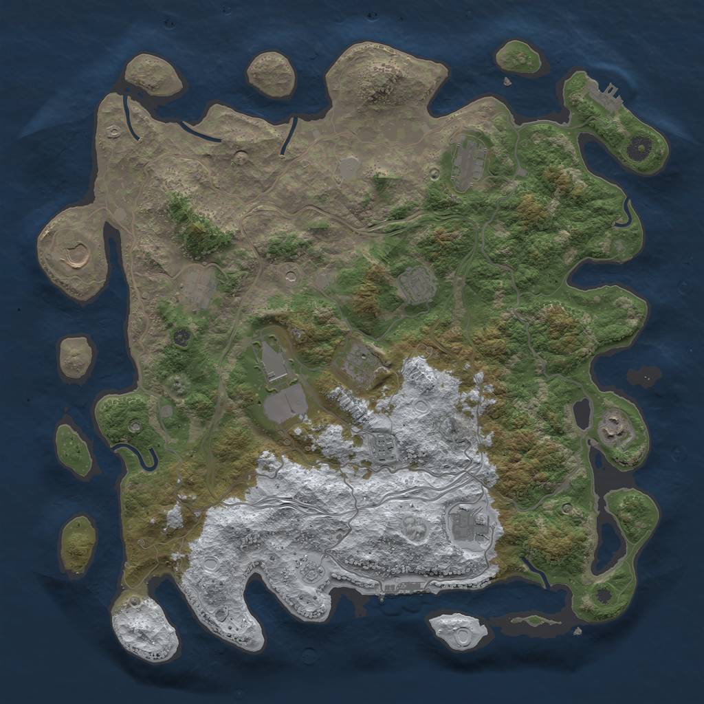 Rust Map: Procedural Map, Size: 4250, Seed: 541800795, 18 Monuments