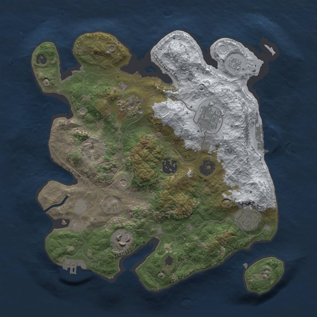 Rust Map: Procedural Map, Size: 3000, Seed: 481575165, 14 Monuments