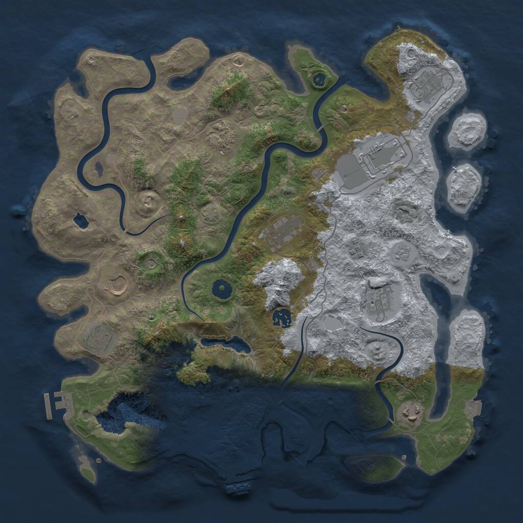 Rust Map: Procedural Map, Size: 4000, Seed: 126008566, 16 Monuments