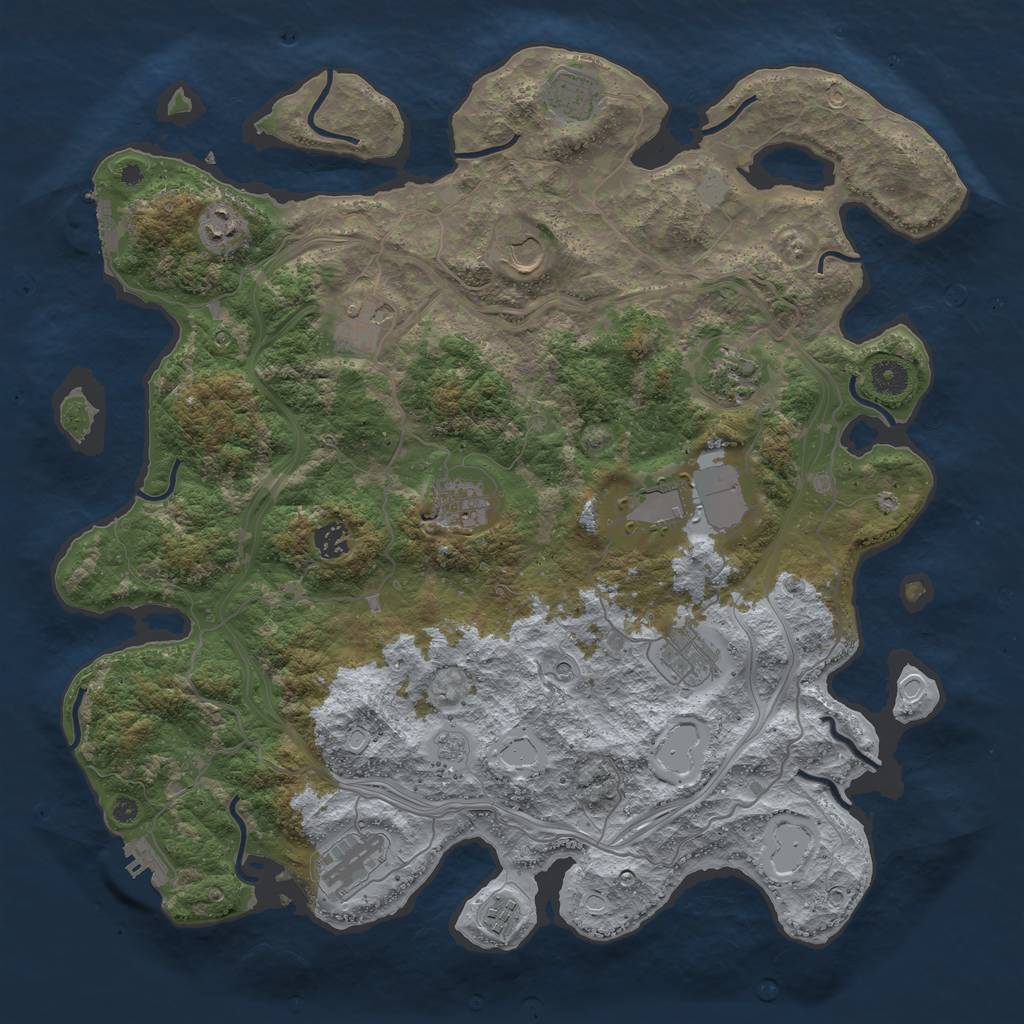 Rust Map: Procedural Map, Size: 4250, Seed: 277440024, 20 Monuments