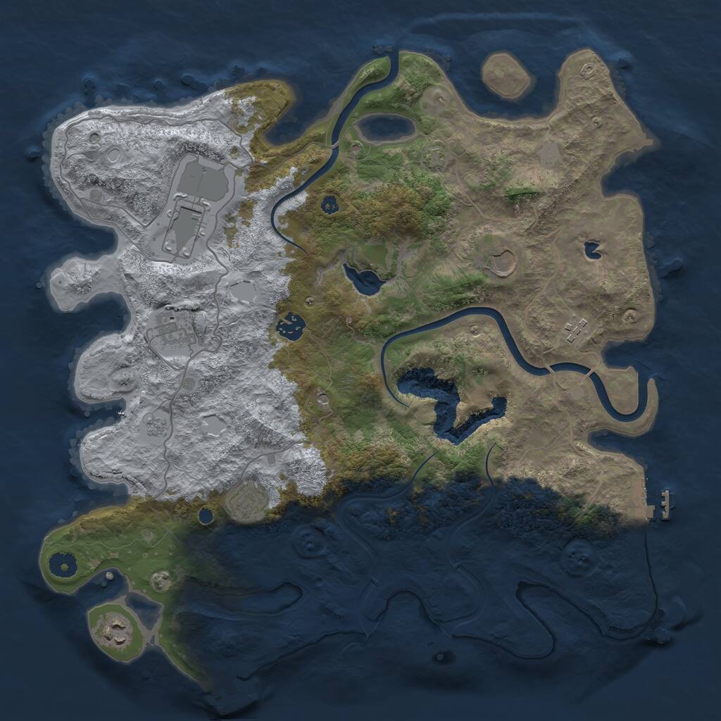 Rust Map: Procedural Map, Size: 4000, Seed: 399563157, 13 Monuments