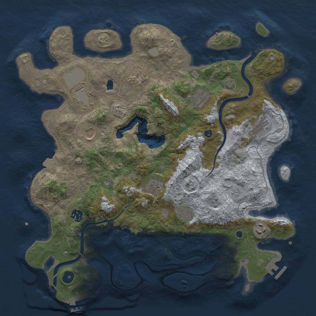 Rust Map: Procedural Map, Size: 4000, Seed: 6126, 16 Monuments