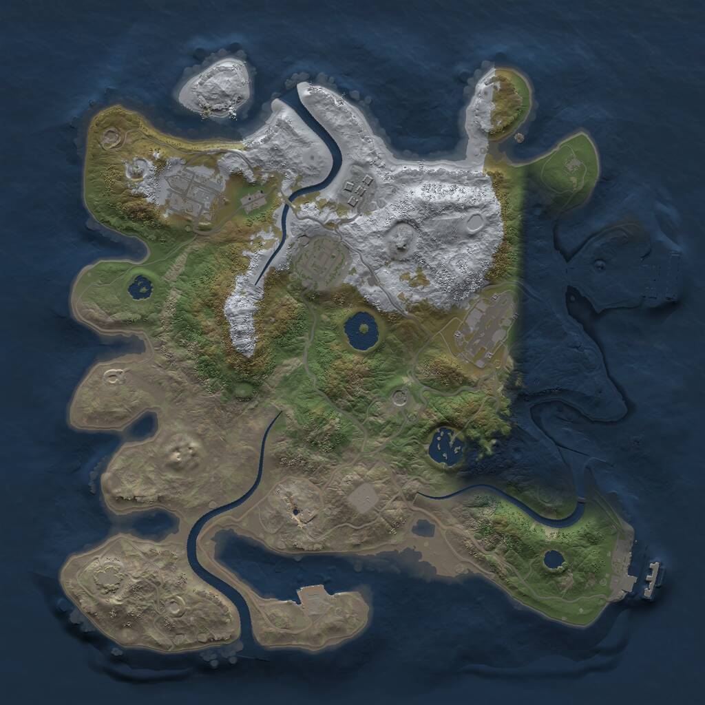 Rust Map: Procedural Map, Size: 3000, Seed: 510437622, 10 Monuments