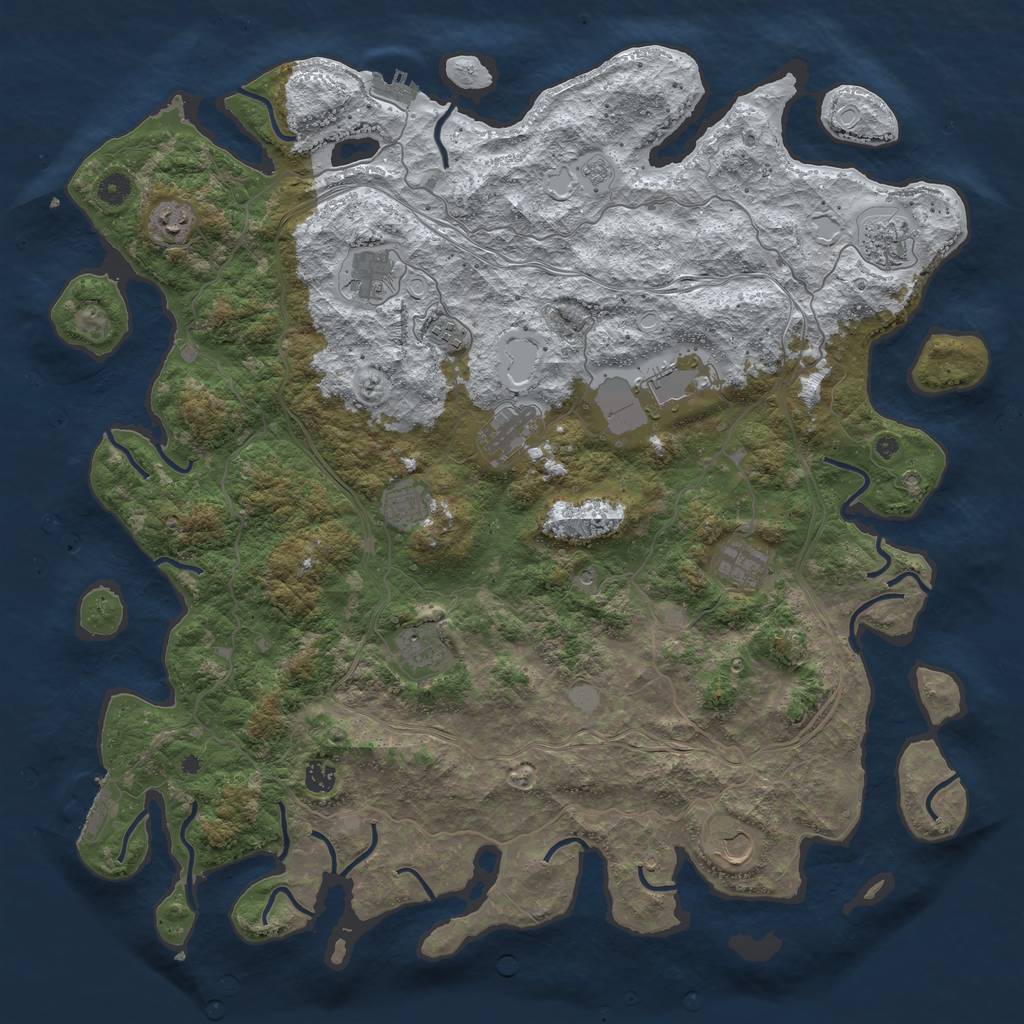 Rust Map: Procedural Map, Size: 4800, Seed: 8318, 20 Monuments