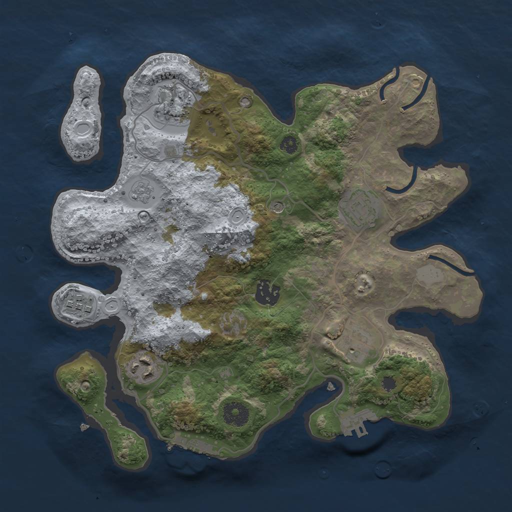 Rust Map: Procedural Map, Size: 3000, Seed: 94592, 15 Monuments