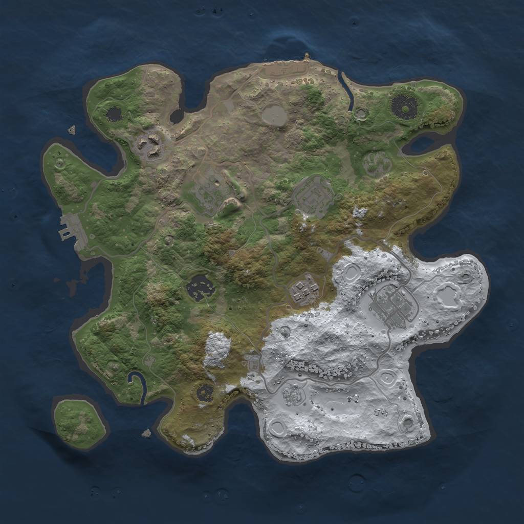 Rust Map: Procedural Map, Size: 3000, Seed: 275812715, 14 Monuments