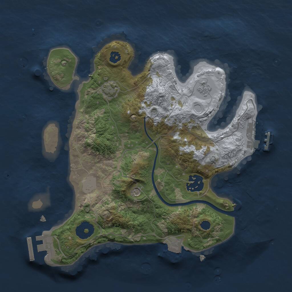 Rust Map: Procedural Map, Size: 2500, Seed: 64738, 7 Monuments