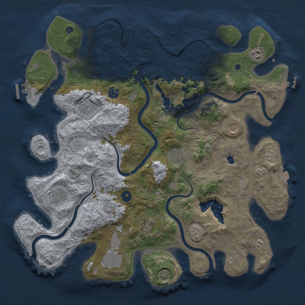 Rust Map: Procedural Map, Size: 4200, Seed: 62579550, 15 Monuments
