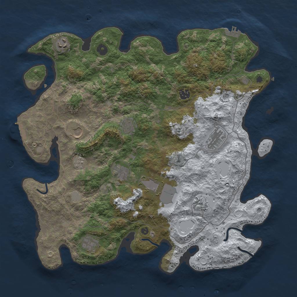 Rust Map: Procedural Map, Size: 4121, Seed: 36985, 19 Monuments