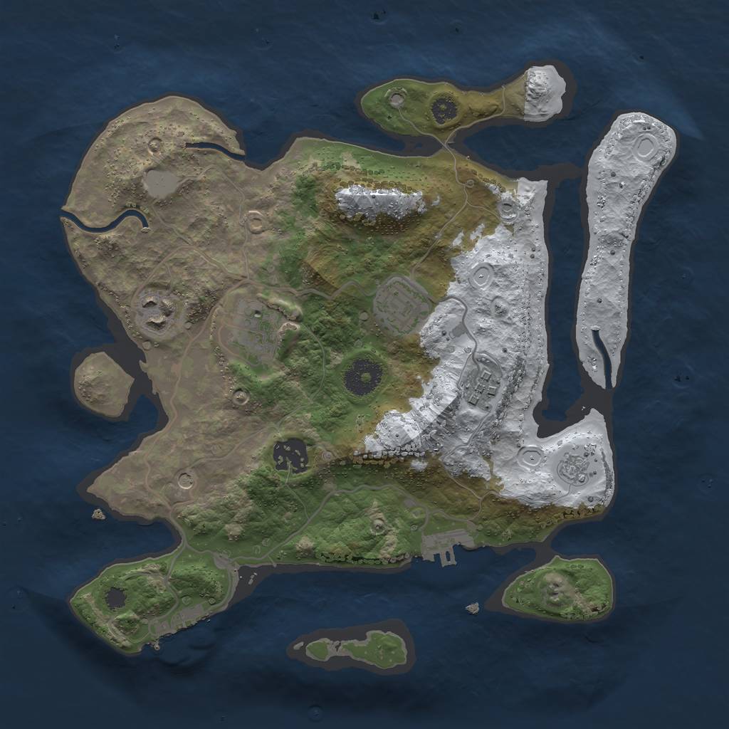 Rust Map: Procedural Map, Size: 3000, Seed: 775167865, 14 Monuments