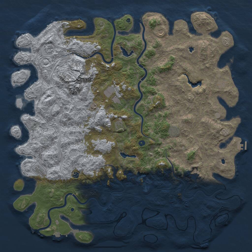 Rust Map: Procedural Map, Size: 6000, Seed: 3242342, 17 Monuments