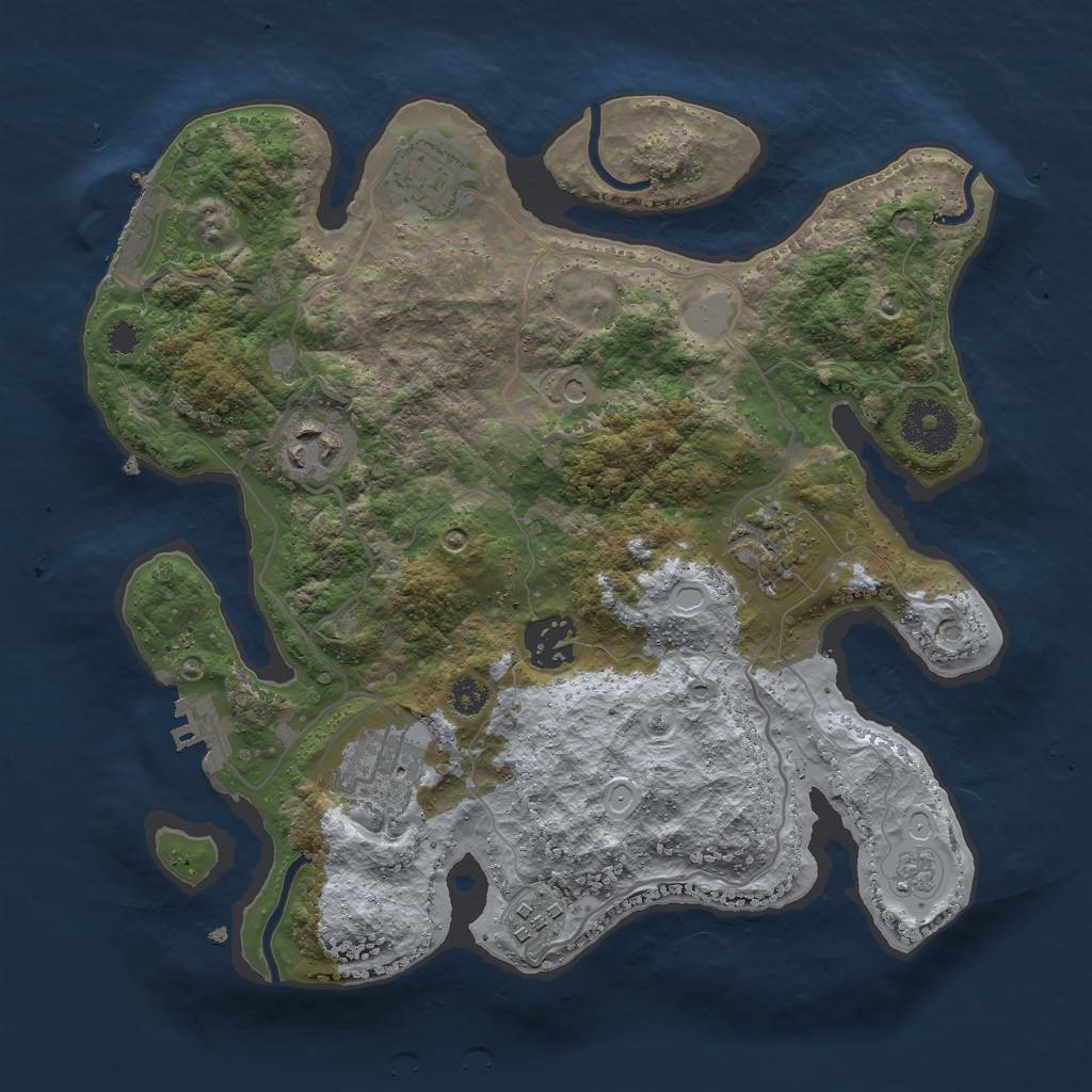 Rust Map: Procedural Map, Size: 3000, Seed: 372709992, 15 Monuments