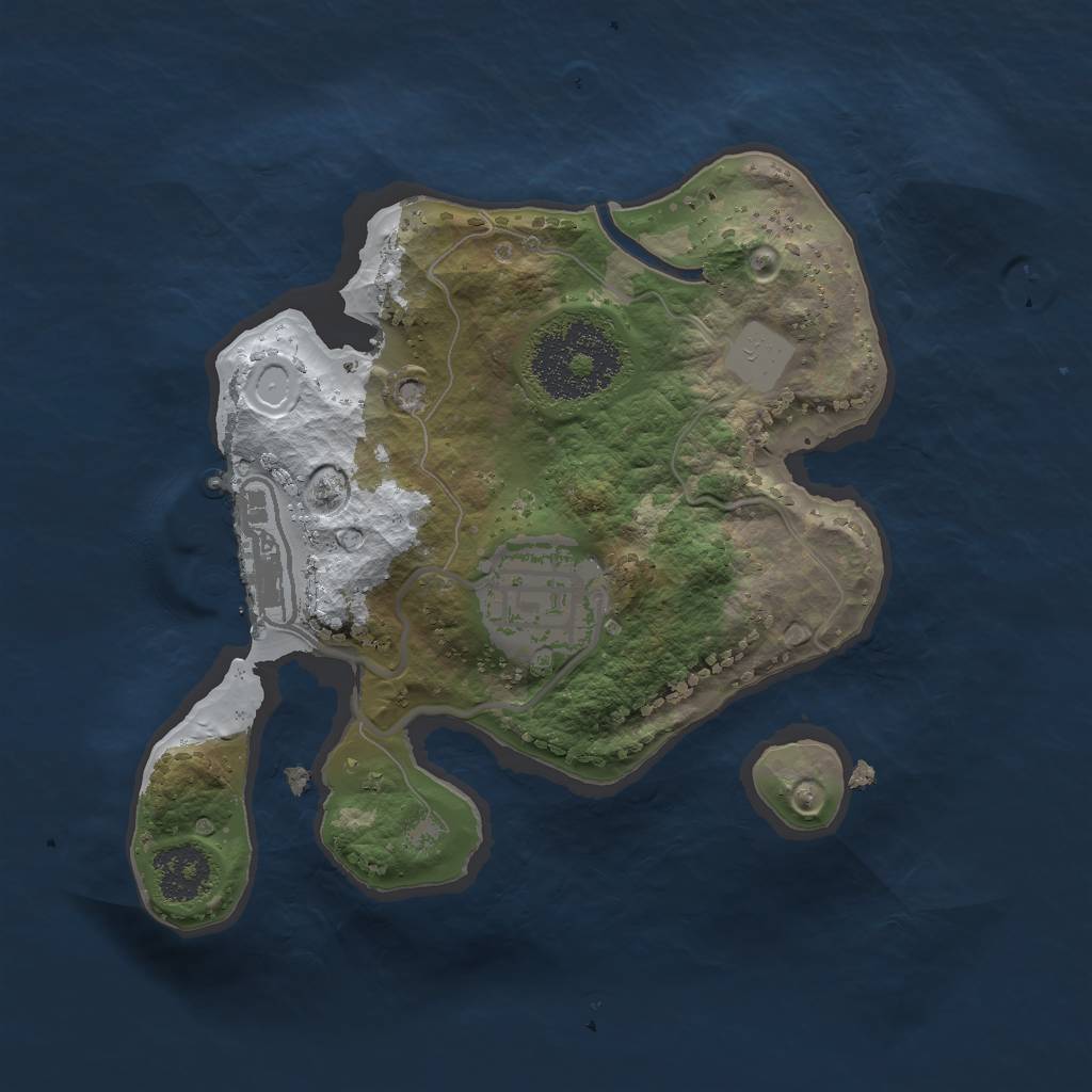 Rust Map: Procedural Map, Size: 2000, Seed: 38332962, 7 Monuments