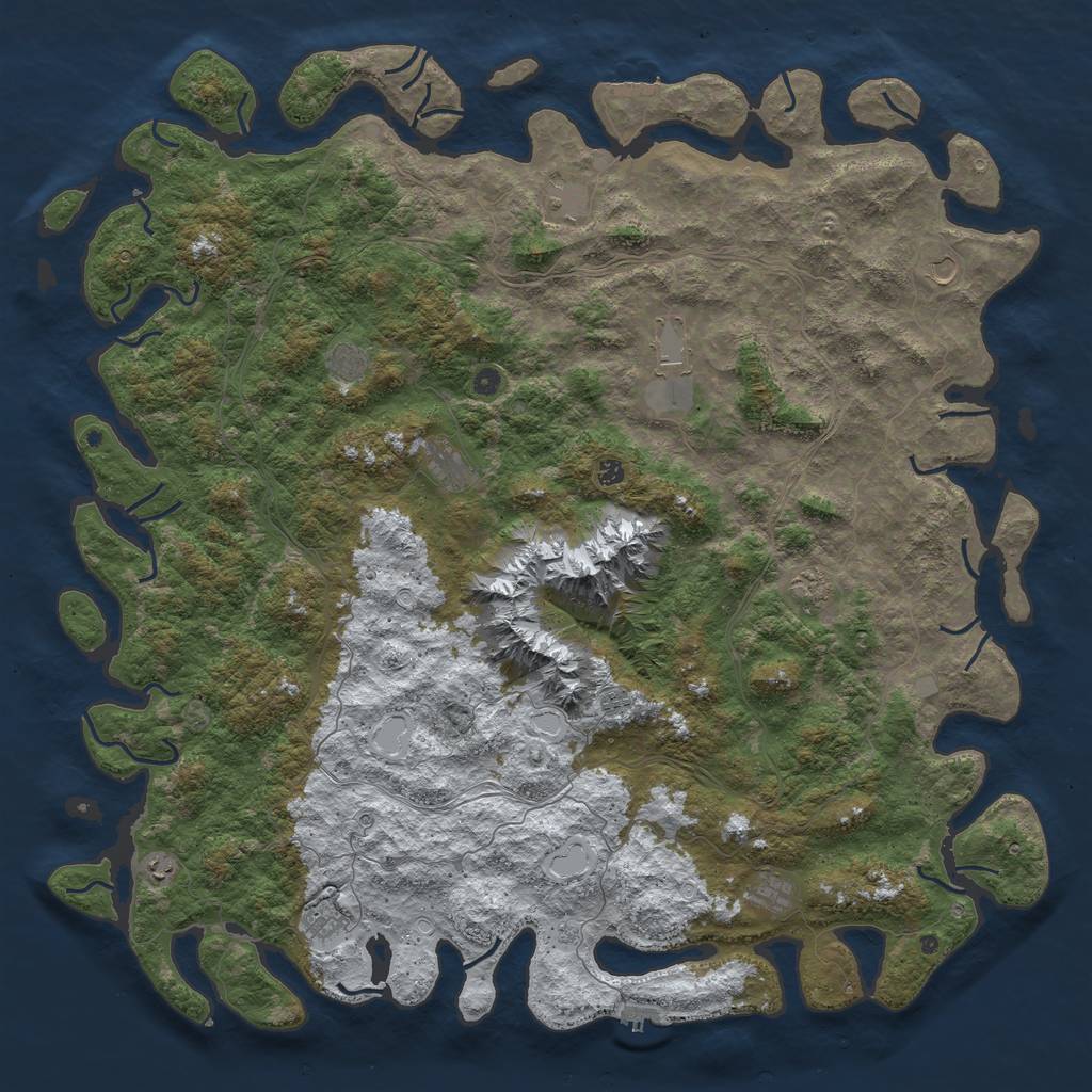 Rust Map: Procedural Map, Size: 6000, Seed: 1045288, 20 Monuments