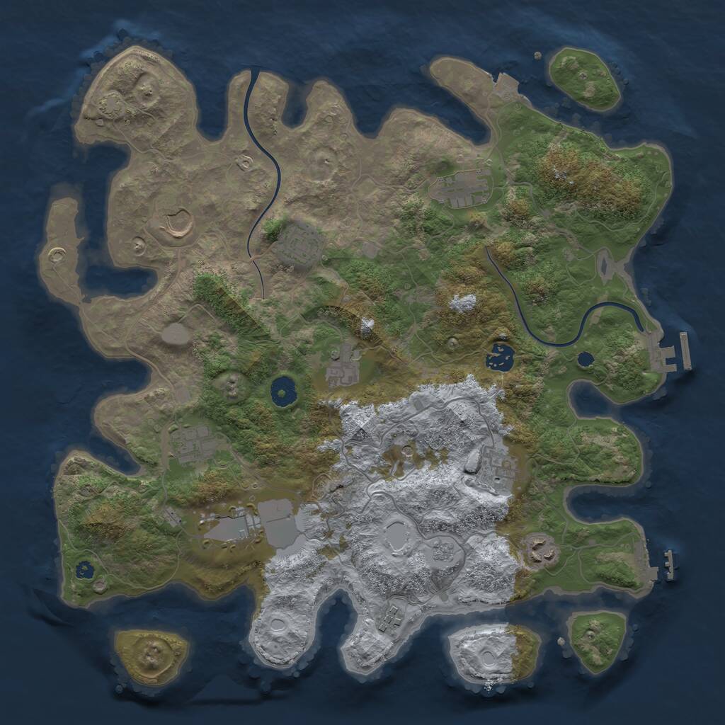 Rust Map: Procedural Map, Size: 3850, Seed: 571014893, 16 Monuments