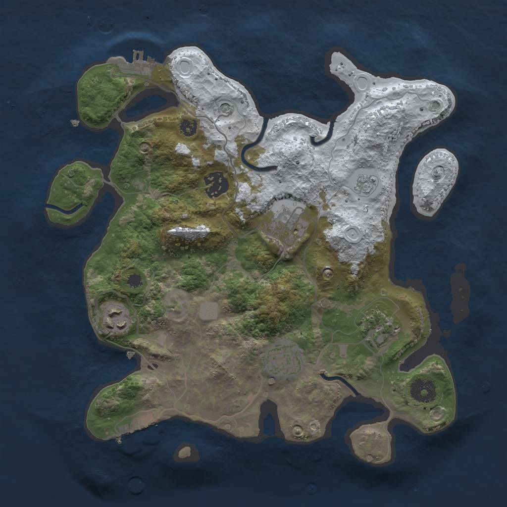 Rust Map: Procedural Map, Size: 3000, Seed: 1584446782, 14 Monuments