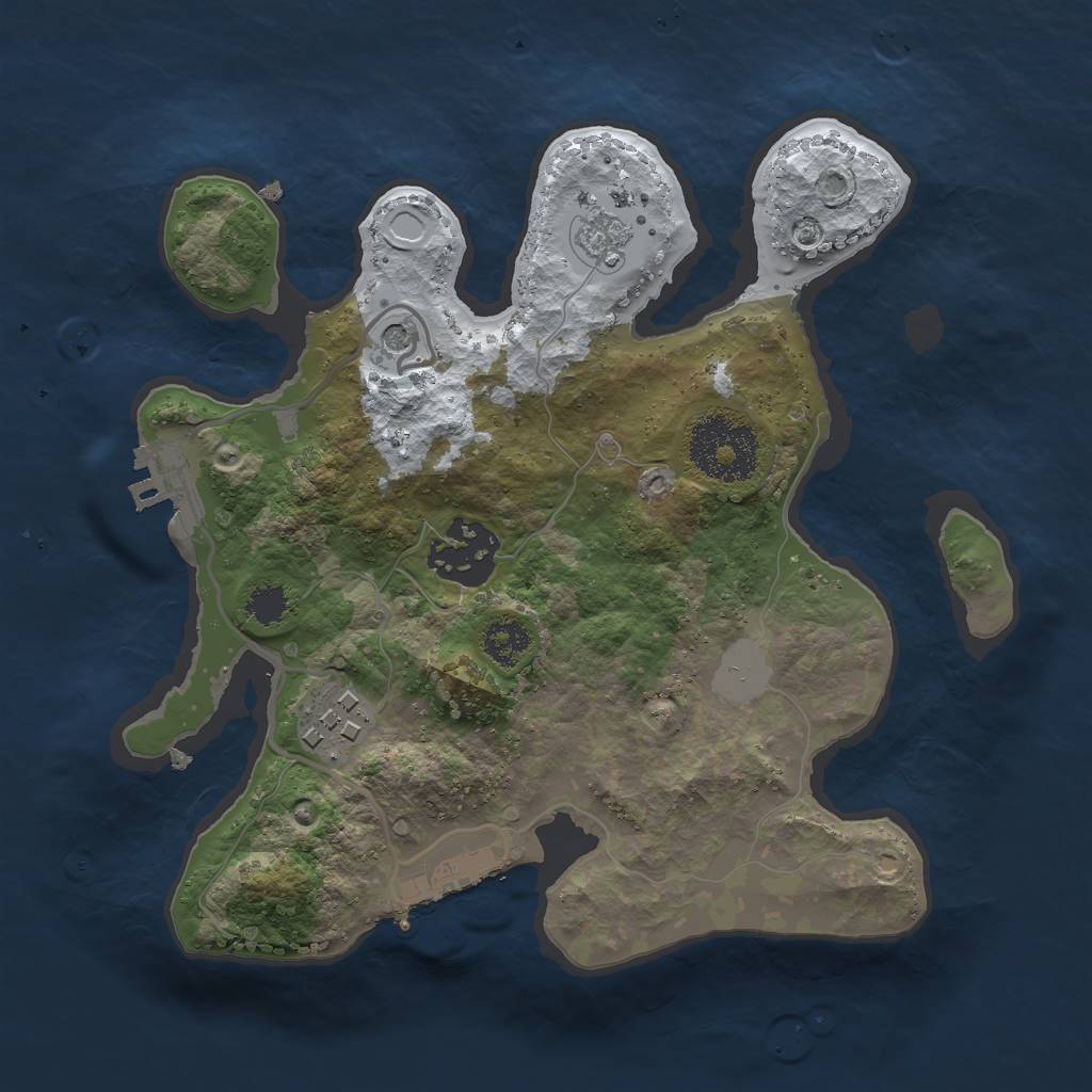 Rust Map: Procedural Map, Size: 2400, Seed: 1397651697, 11 Monuments