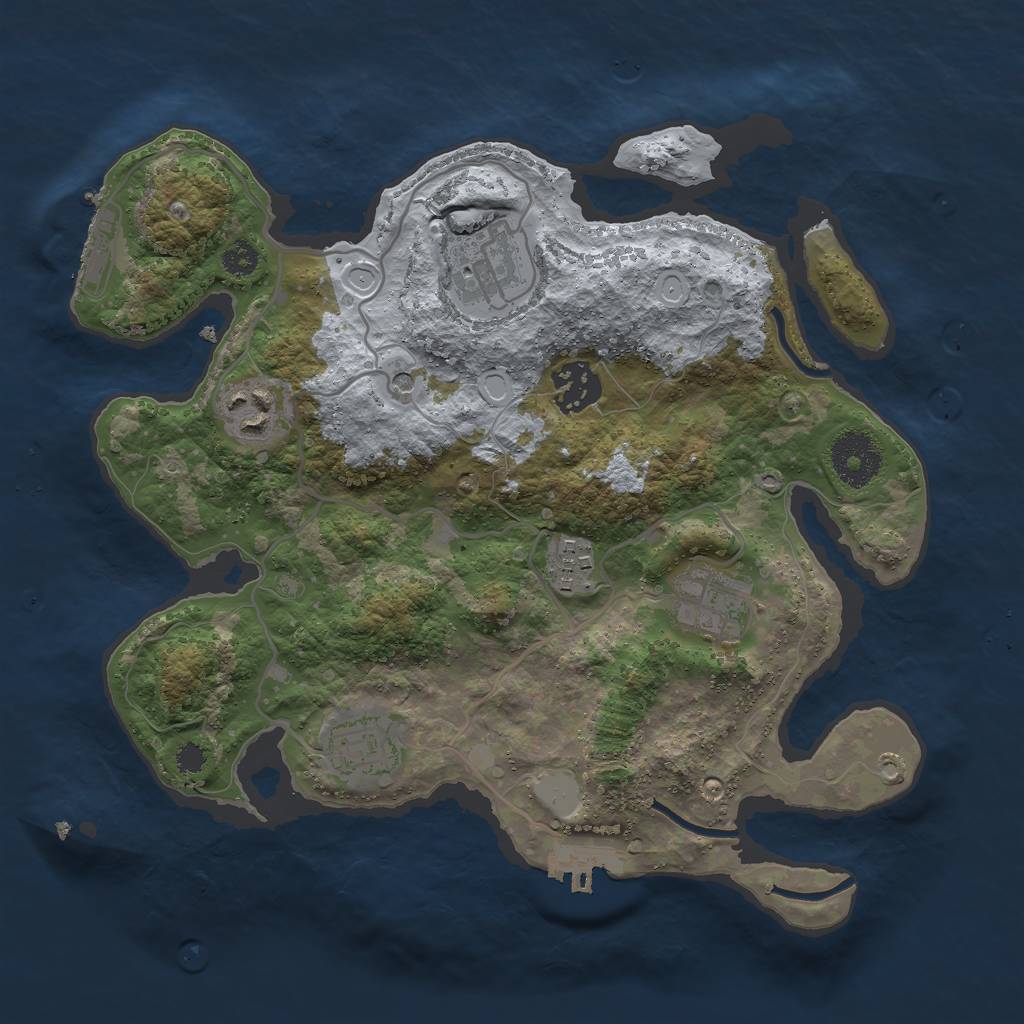 Rust Map: Procedural Map, Size: 3000, Seed: 4500, 14 Monuments