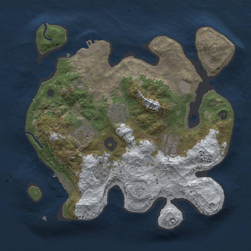 Rust Map: Procedural Map, Size: 2805, Seed: 50000, 13 Monuments