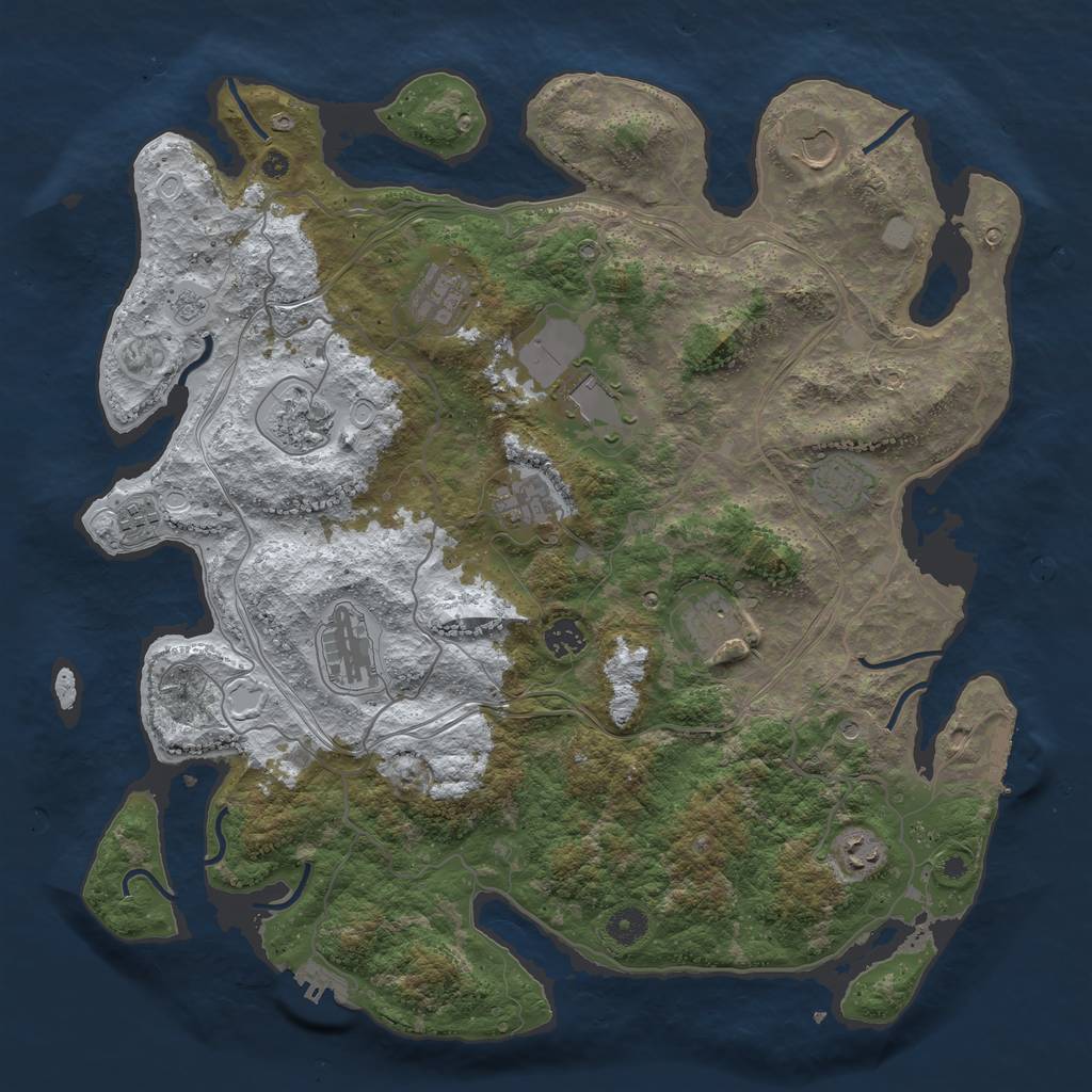 Rust Map: Procedural Map, Size: 4251, Seed: 566272883, 20 Monuments