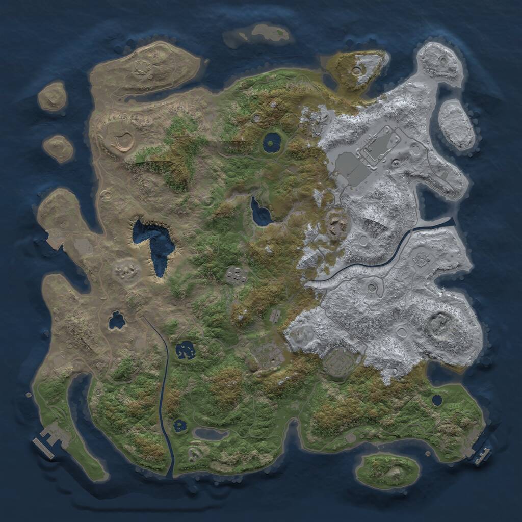 Rust Map: Procedural Map, Size: 4000, Seed: 1576850237, 14 Monuments
