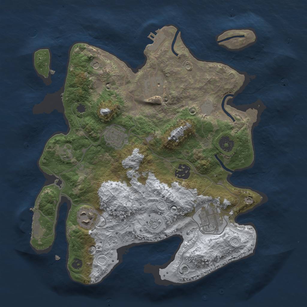 Rust Map: Procedural Map, Size: 3000, Seed: 18234, 14 Monuments
