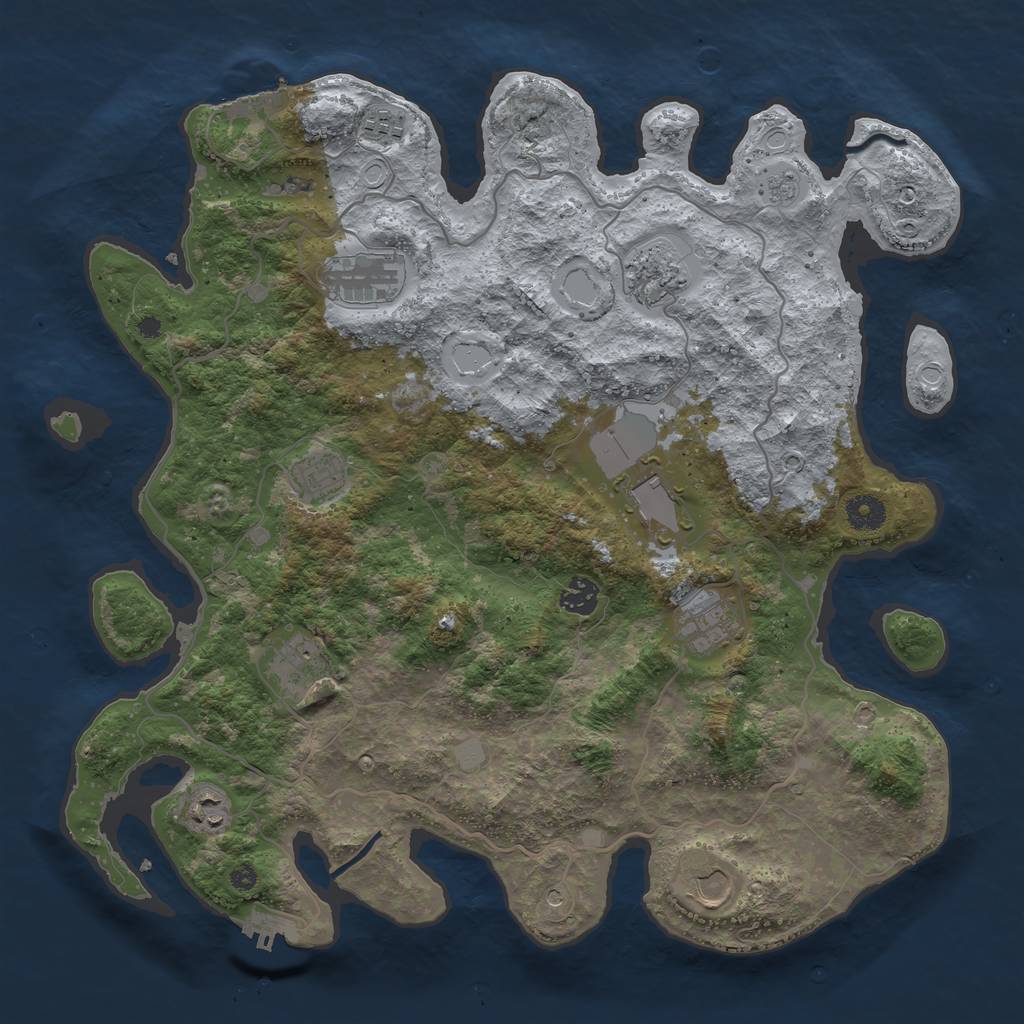 Rust Map: Procedural Map, Size: 4000, Seed: 12451, 19 Monuments
