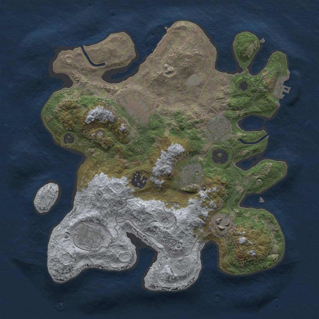 Rust Map: Procedural Map, Size: 3000, Seed: 434492967, 15 Monuments