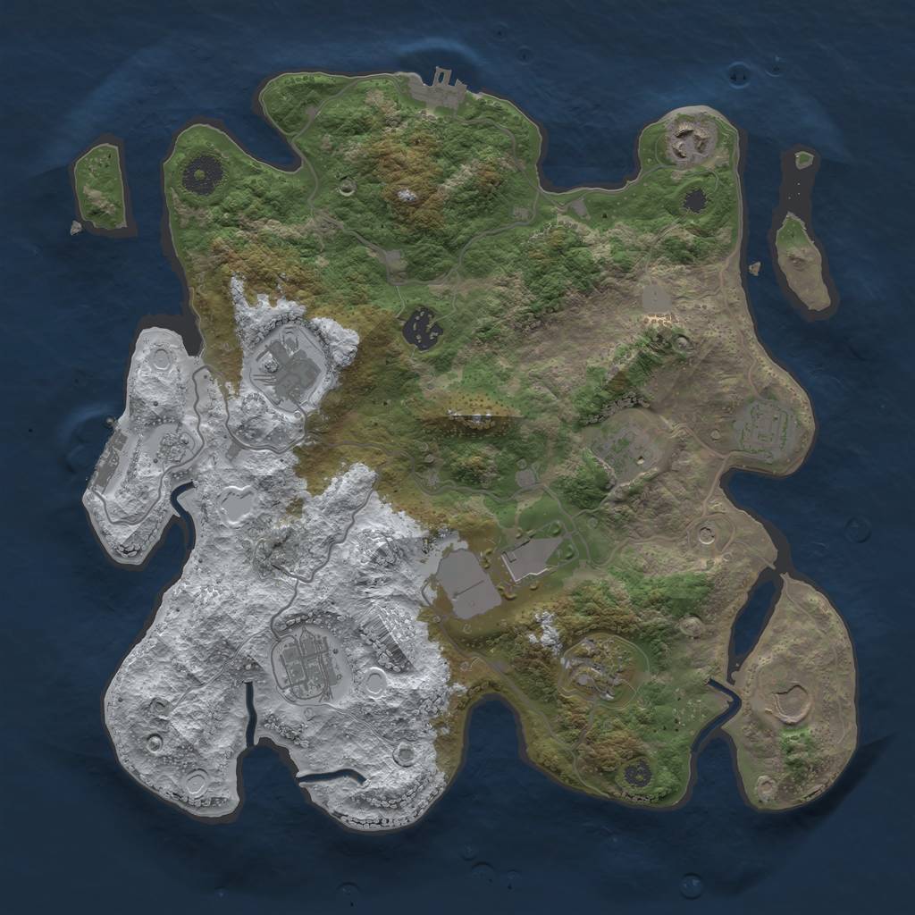 Rust Map: Procedural Map, Size: 3500, Seed: 12098, 18 Monuments