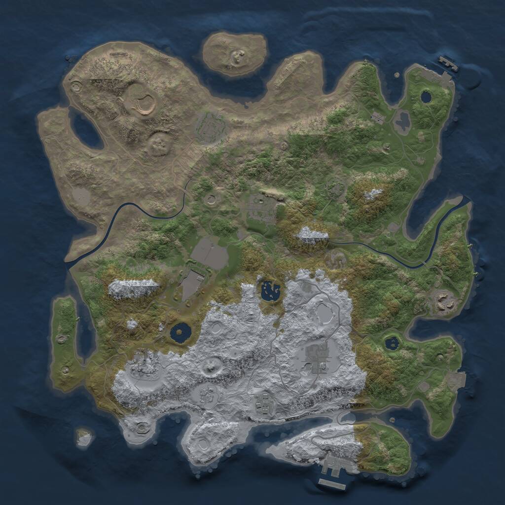 Rust Map: Procedural Map, Size: 3750, Seed: 20220621, 15 Monuments