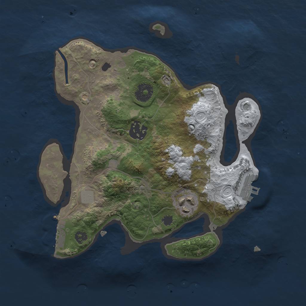 Rust Map: Procedural Map, Size: 2500, Seed: 6357, 9 Monuments