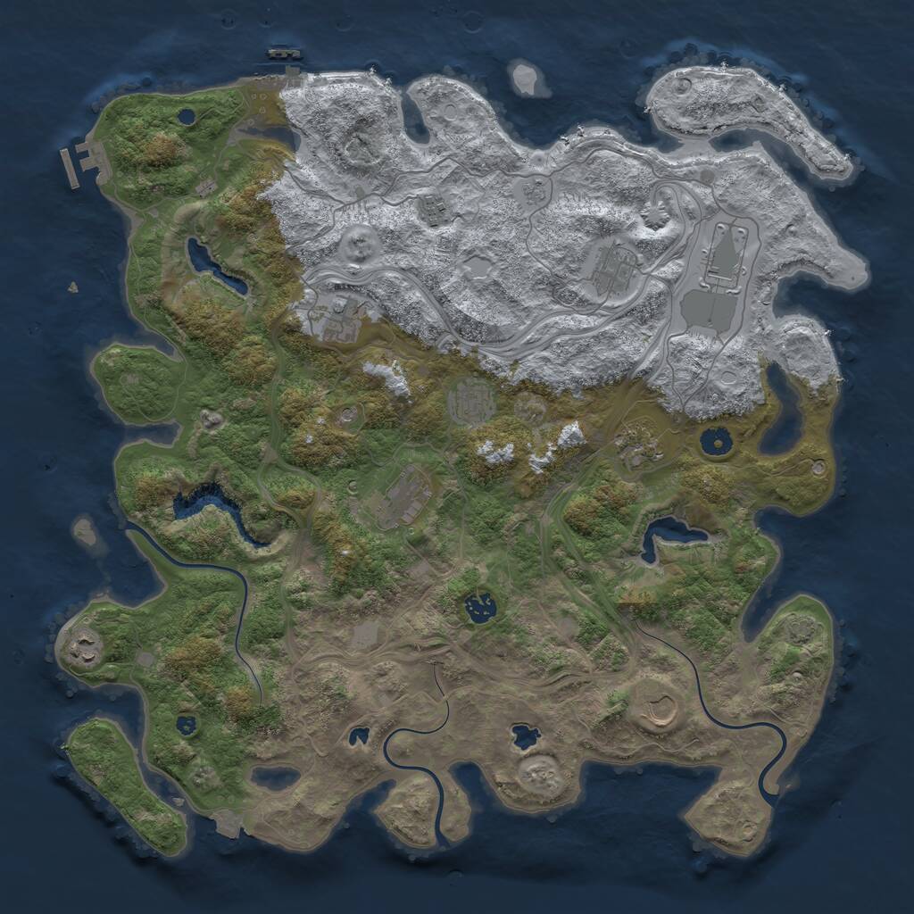 Rust Map: Procedural Map, Size: 4500, Seed: 1312108611, 16 Monuments
