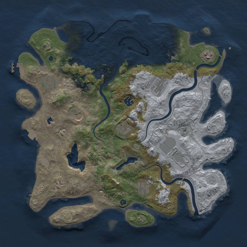 Rust Map: Procedural Map, Size: 4000, Seed: 5248091, 16 Monuments