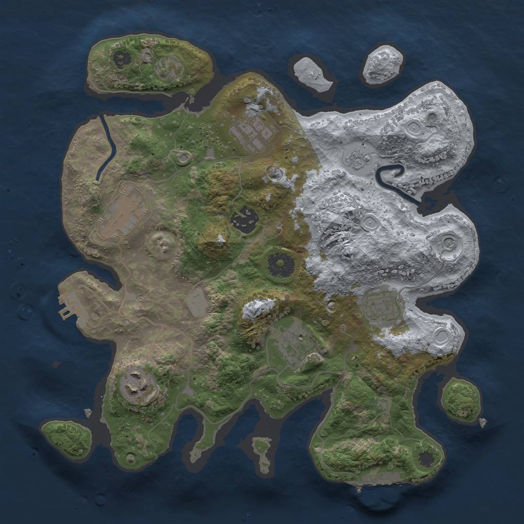 Rust Map: Procedural Map, Size: 3000, Seed: 363873203, 15 Monuments