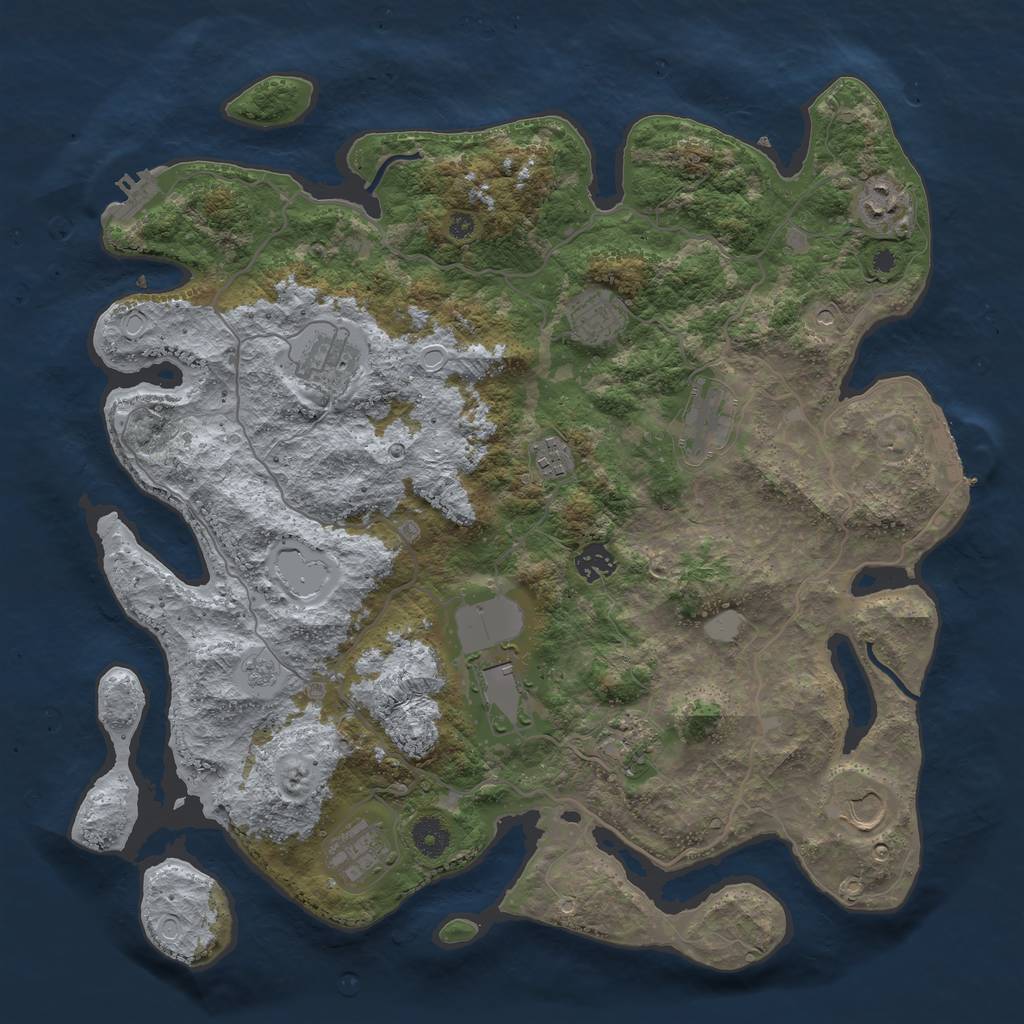 Rust Map: Procedural Map, Size: 4000, Seed: 7519, 19 Monuments