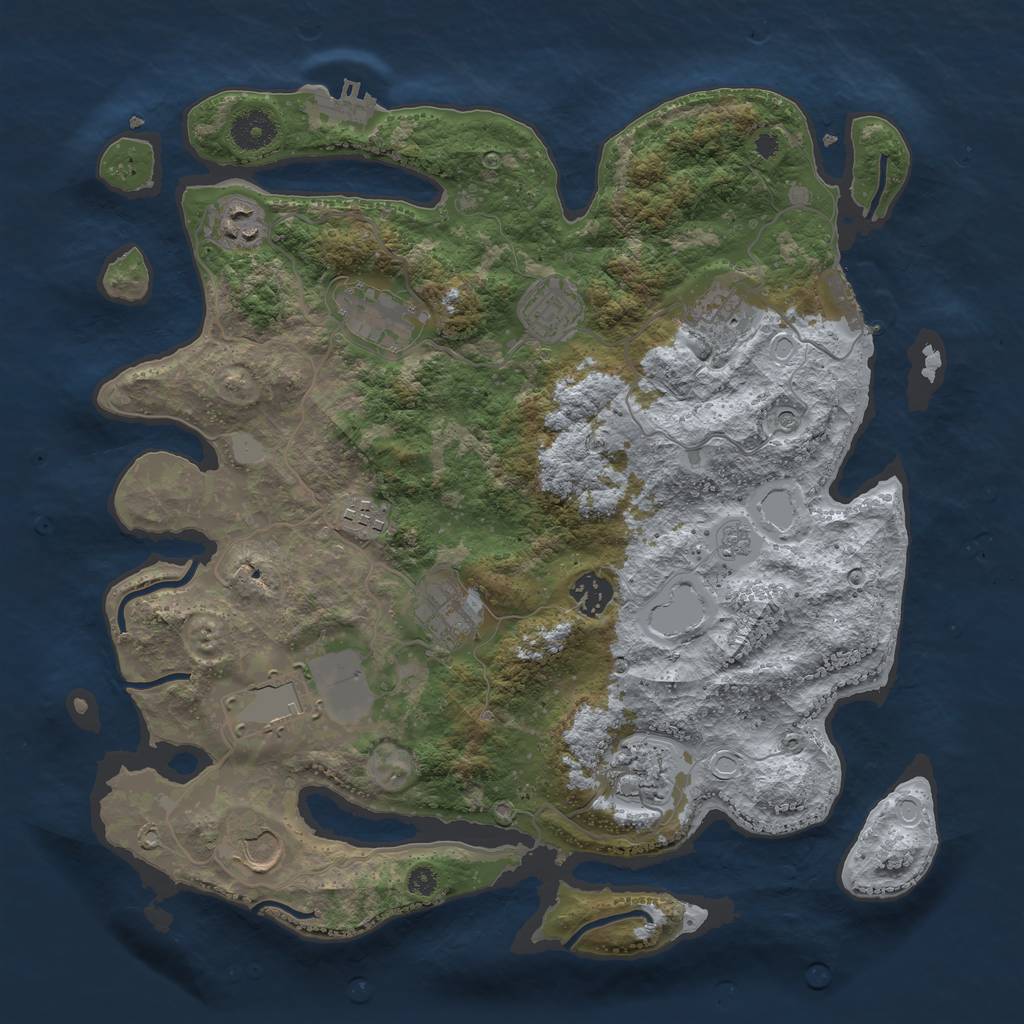 Rust Map: Procedural Map, Size: 3700, Seed: 723, 19 Monuments