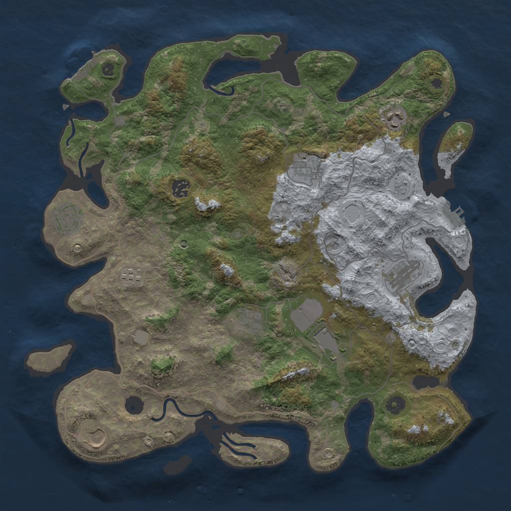 Rust Map: Procedural Map, Size: 4080, Seed: 1337, 18 Monuments