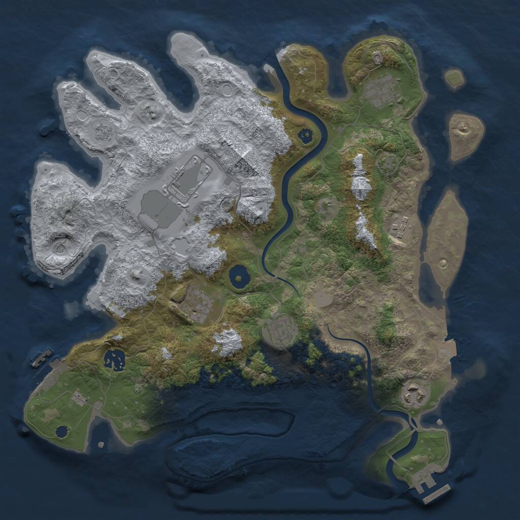 Rust Map: Procedural Map, Size: 3500, Seed: 403070840, 13 Monuments